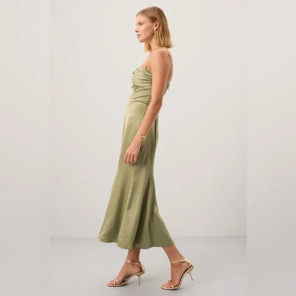 Reformation Sage Green Midi Dress - Picture 2 of 8